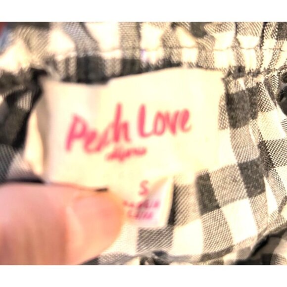 Peach Love Dress Women Small Black/White Peasant Maxi Gingham Low and High - Picture 5 of 6